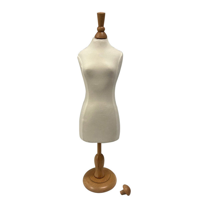 White Mini Jersey Cover Dress Form Female Mannequin Display Jewelry Base Stand