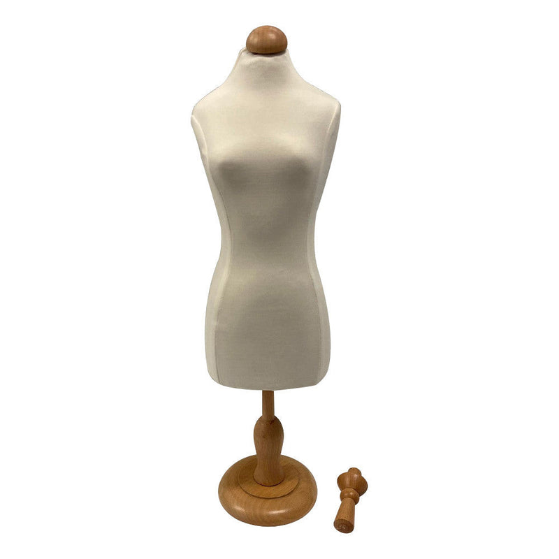 White Mini Jersey Cover Dress Form Female Mannequin Display Jewelry Base Stand