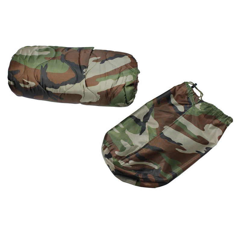 WOODLAND 86''L x 58''W G.I Style Poncho Liner Blanket Sleeping Bag Liner Rip-Stop Nylon w- Pouch