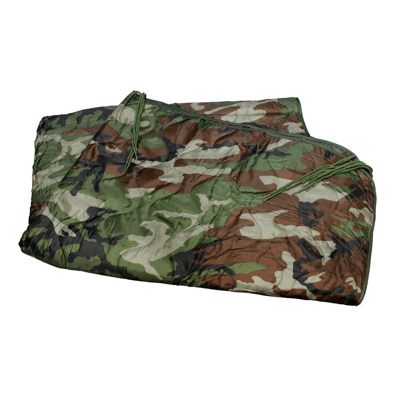 WOODLAND 86''L x 58''W G.I Style Poncho Liner Blanket Sleeping Bag Liner Rip-Stop Nylon w- Pouch