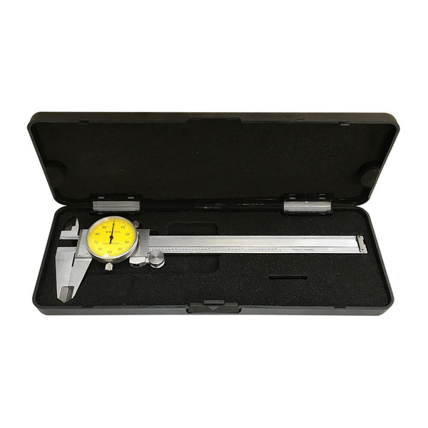 YELLOW Face 0-6'' stainless Steel 4 Way Dial Caliper Shock Proof 0.001'' Graduation