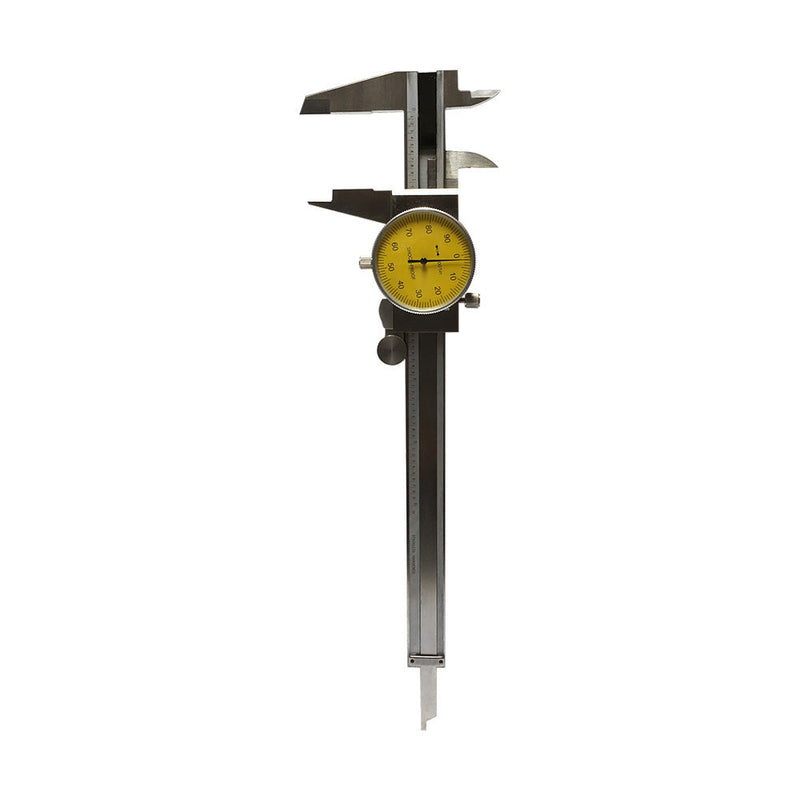 YELLOW Face 0-6'' stainless Steel 4 Way Dial Caliper Shock Proof 0.001'' Graduation