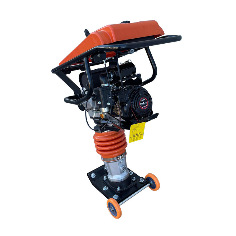 6.5 Hp Impact Jack Rammer Tamper Jumping Jack Compactor Recoil Starter W/ Wheels