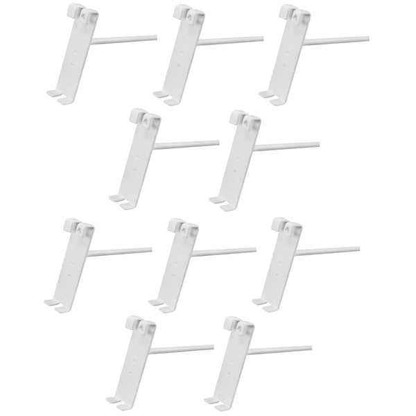 10 PC WHITE 4" Long Gridwall Hooks Grid Panel Display Wire Metal Hanger Retail