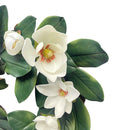 23" Spring Botanical Farmhouse Real Touch Artificial Magnolia Wreath Silk Floral Home Decoration