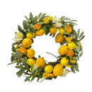 22'' Botanical Artificial Mixed Floral And Lemon Wreath Silk Floral Home Decor