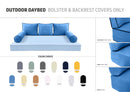 STYLE 3 Pillow & Bolster Cushion for Outdoor Indoor Daybed Porch Swing Bed Crib Size | COVERS ONLY |