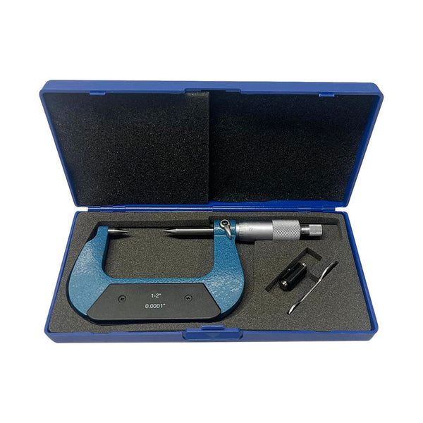 1-2'' 30 Degree Point Micrometer 0.0001'' Graduation Carbide Tipped