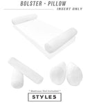 Set of two bolster inserts, polyester fiberfill replacement for daybed/porch swing bed, white