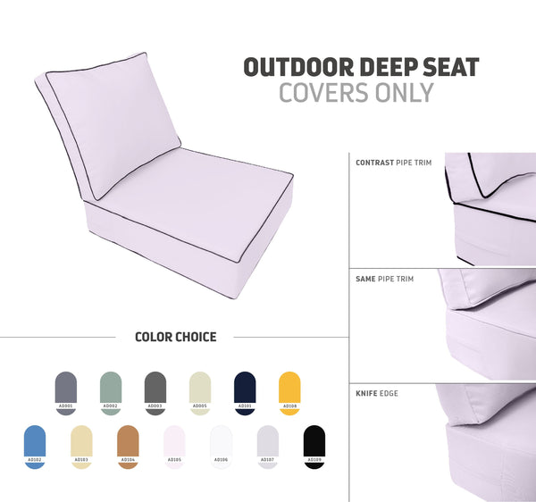 |COVER ONLY| Outdoor Deep Seat Cushion Water Repellent, Patio Furniture Patio Cushion Slipcovers Replacement Seat Cushion Covers