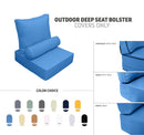 |COVER ONLY| Medium Size 24"x26"x6" Outdoor Deep Seat Cushion with Bolster, Water Repellent, Patio Deep Seat Backrest Cushion Bolster Slipcovers Replacement