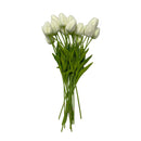 18 Pc Artificial Foam 15" Real Touch White Tulip Bundle Flower Faux Flower Silk Floral