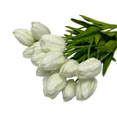 18 Pc Artificial Foam 15" Real Touch White Tulip Bundle Flower Faux Flower Silk Floral
