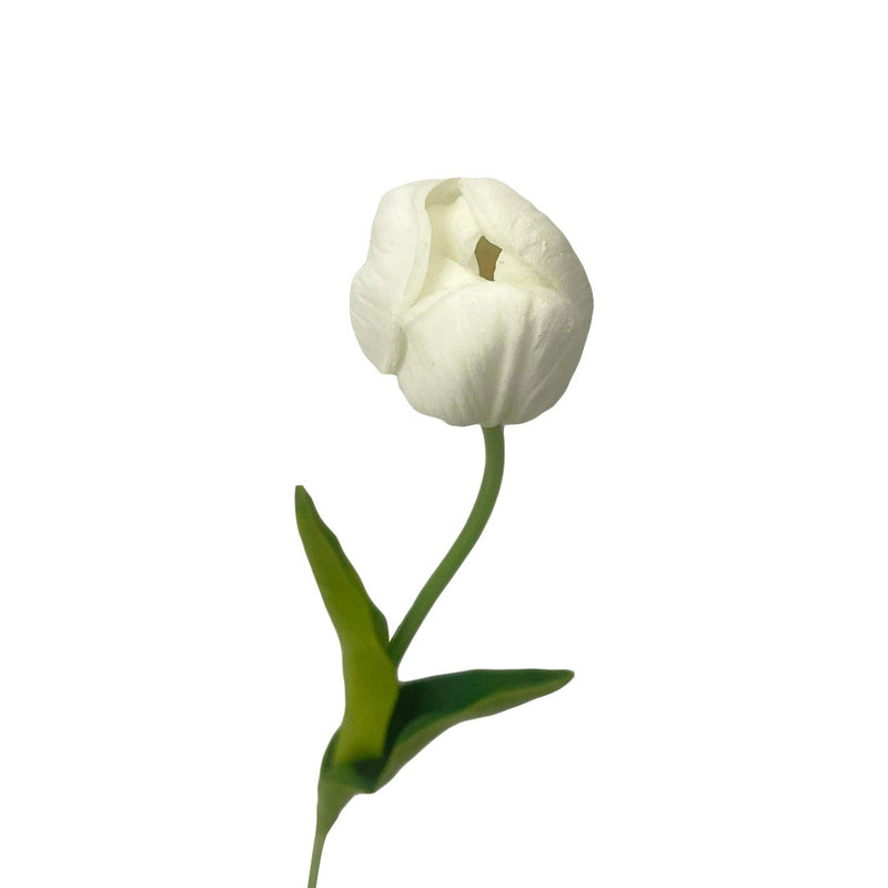 18 Pc Artificial Foam 15" Real Touch White Tulip Bundle Flower Faux Flower Silk Floral