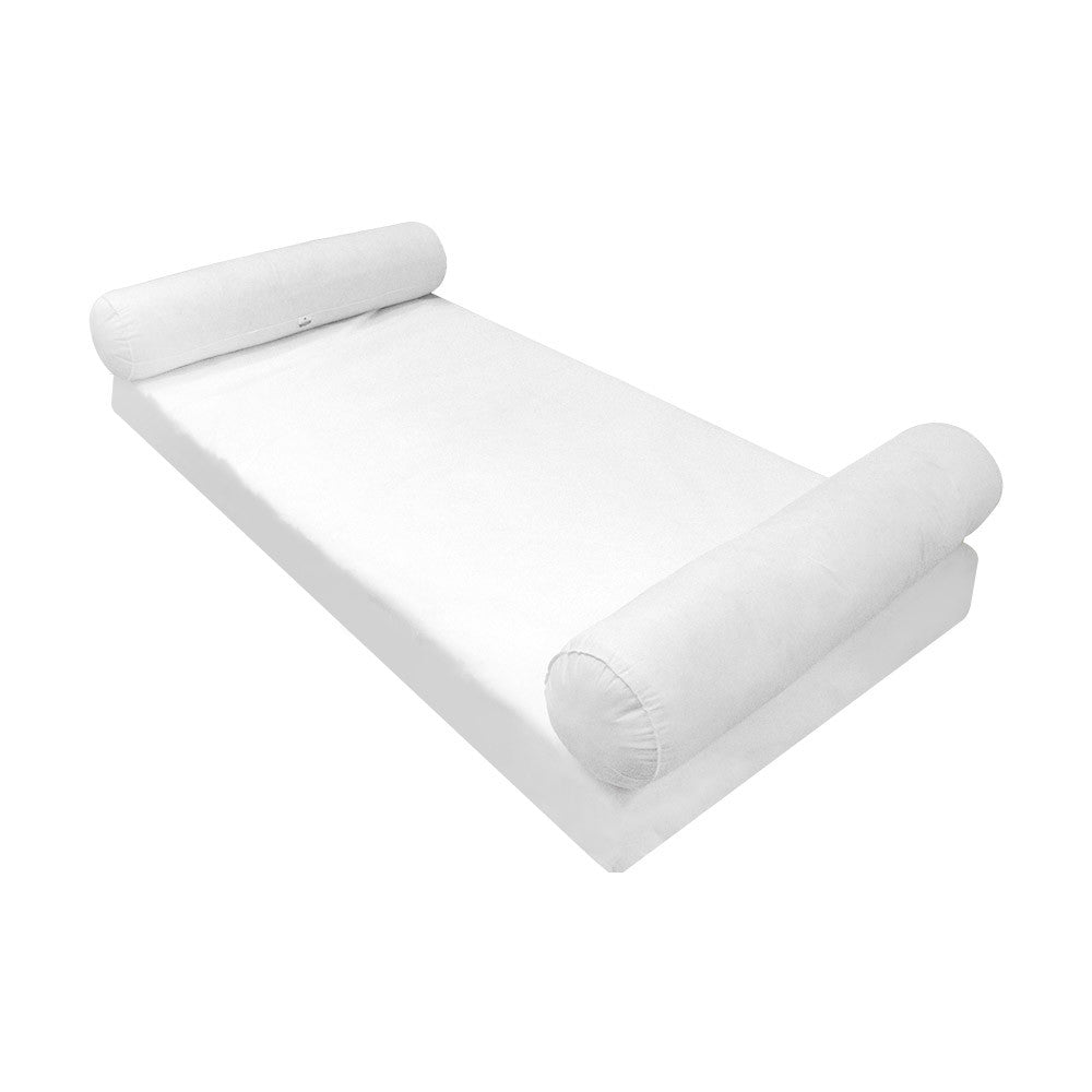 Daybed insert set with two bolster cushions, white