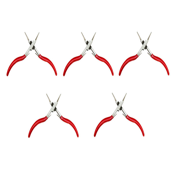 5 Pc Round Nose 5-1/2'' Double Spring Beading Plier Headpin Curling Bending