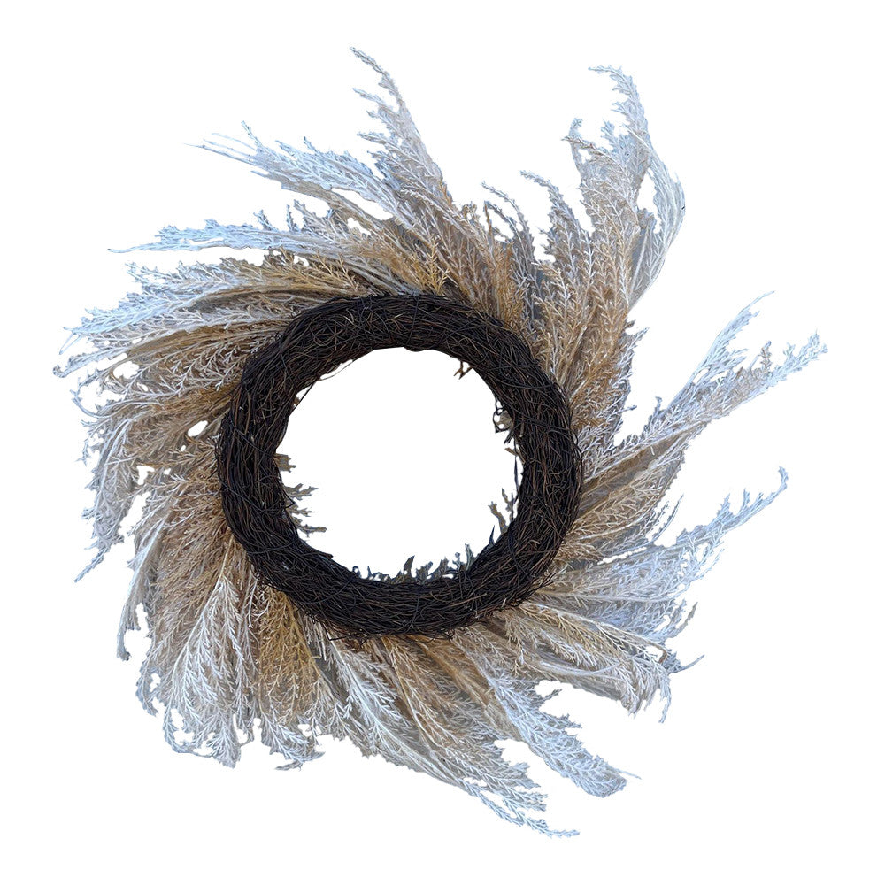24'' Botanical Artificial Pampas Grass Wreath Home Christmas Wedding Decoration