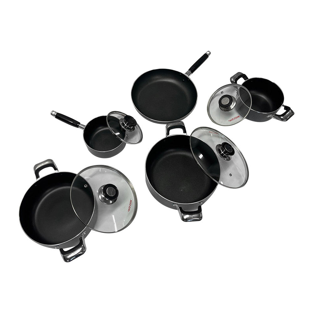5 Pc Non-Stick Sauce Pot Sauce Pan Frying Pan Cookware Set Kitchen Supply