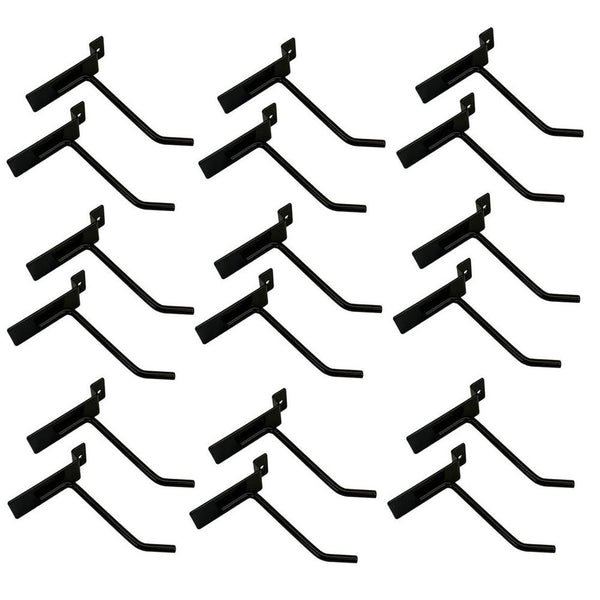 12 Pcs 4'' Black Slatwall Hook Hooks Retail Display Wire Metal Hanger