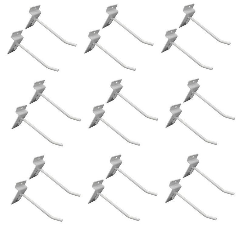 12 Pcs 4'' Gloss White Slatwall Hook Hooks Retail Display Wire Metal Hanger