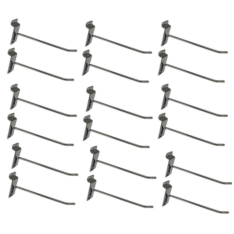 12 Pcs 6'' Chrome Slatwall Hook Hooks Retail Display Wire Metal Hanger