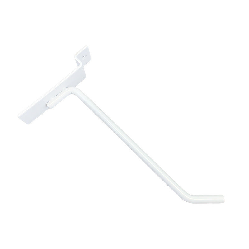 12 Pcs 6'' White Slatwall Hook Hooks Retail Display Wire Metal Hanger