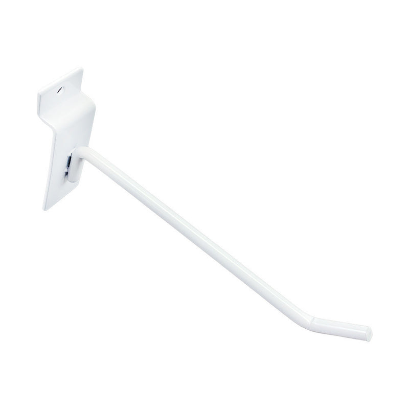 12 Pcs 6'' White Slatwall Hook Hooks Retail Display Wire Metal Hanger