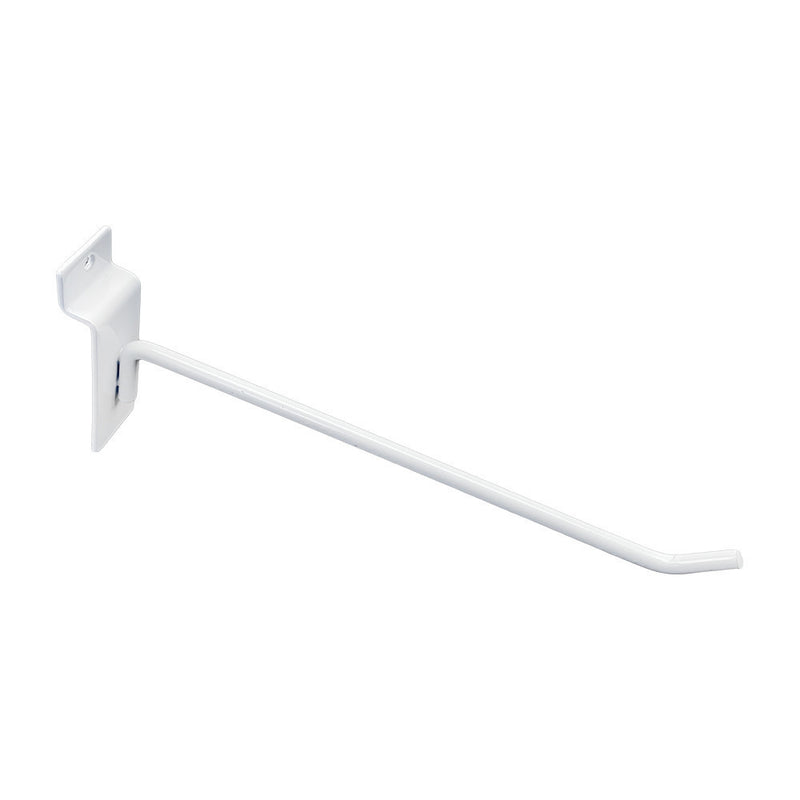 12 Pcs 8'' White Slatwall Hook Hooks Retail Display Wire Metal Hanger