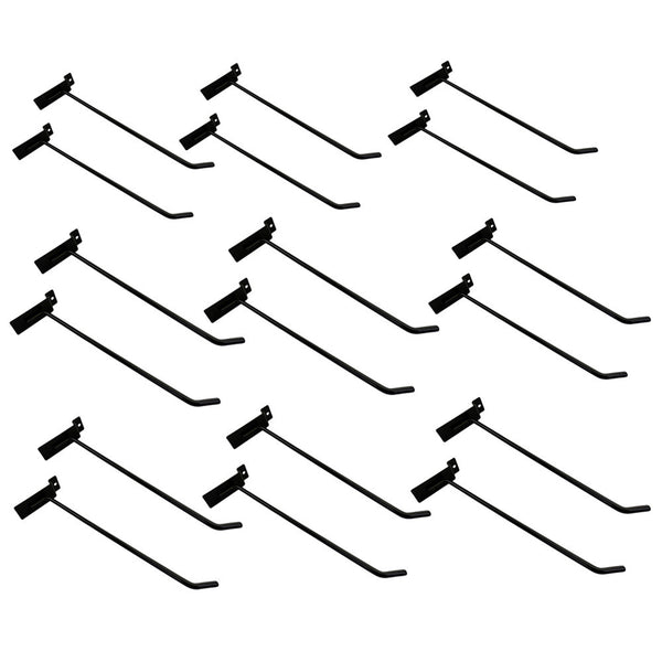 12 Pcs 10'' Black Slatwall Hook Hooks Retail Display Wire Metal Hanger