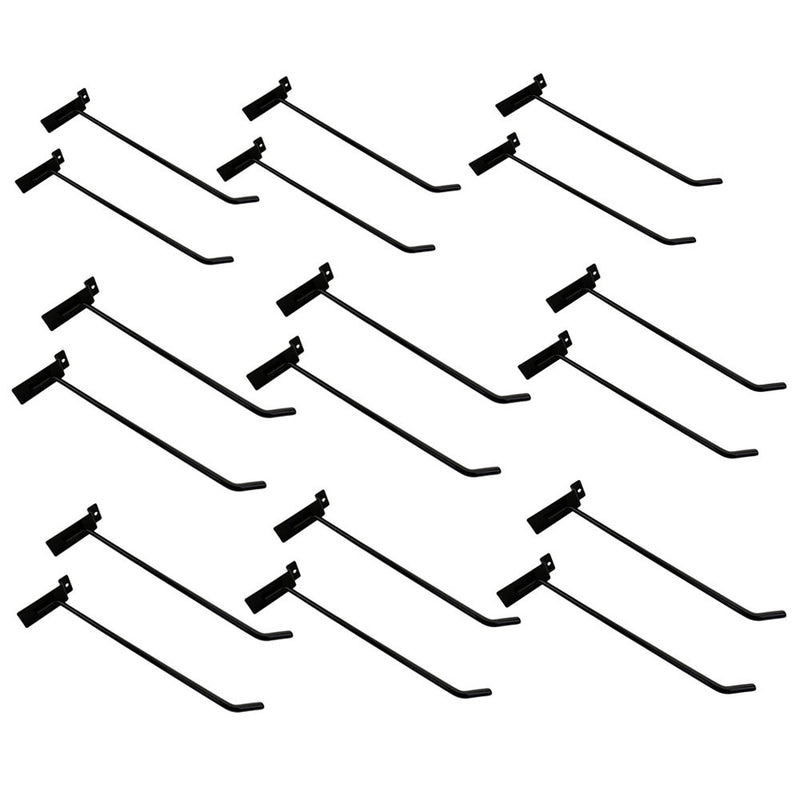 12 Pcs 10'' Black Slatwall Hook Hooks Retail Display Wire Metal Hanger