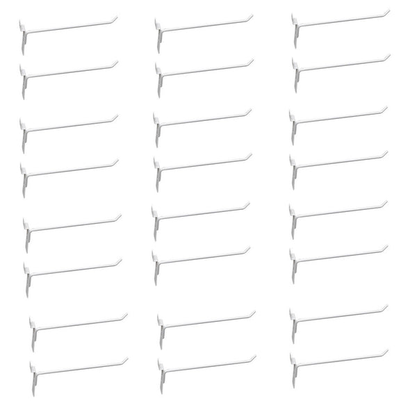 12 Pcs 10'' White Slatwall Hook Hooks Retail Display Wire Metal Hanger