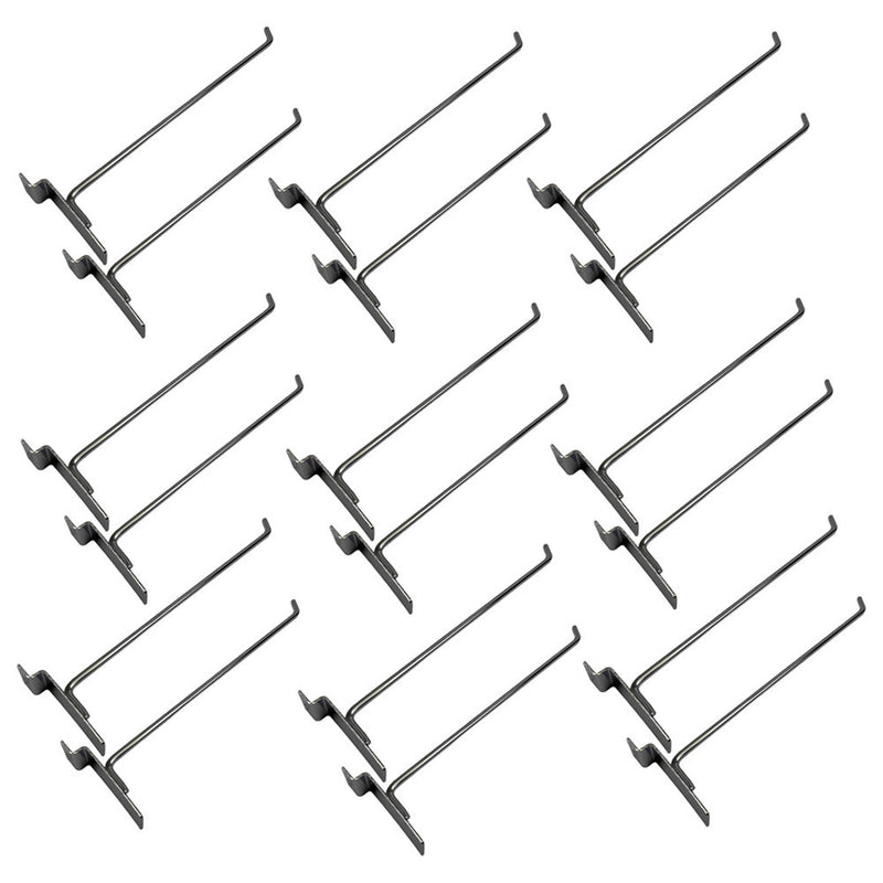 12 Pc 12'' Chrome Slatwall Hook Hooks Retail Display Wire Metal Hanger