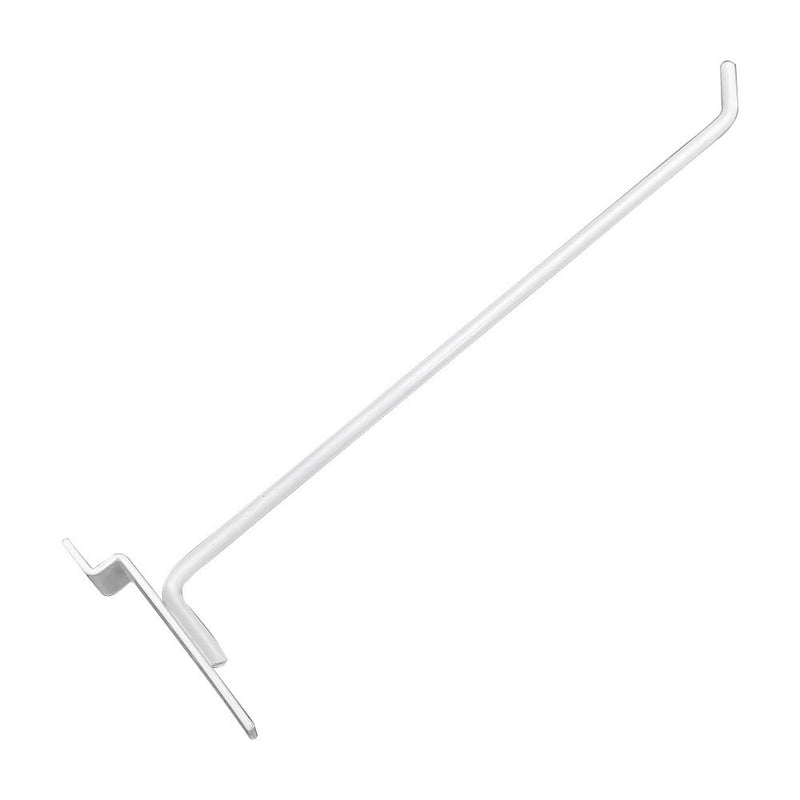 12 Pcs 12'' Gloss White Slatwall Hook Hooks Retail Display Wire Metal Hanger