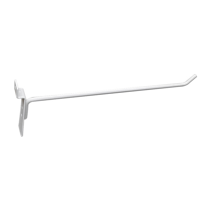 12 Pcs 12'' Gloss White Slatwall Hook Hooks Retail Display Wire Metal Hanger