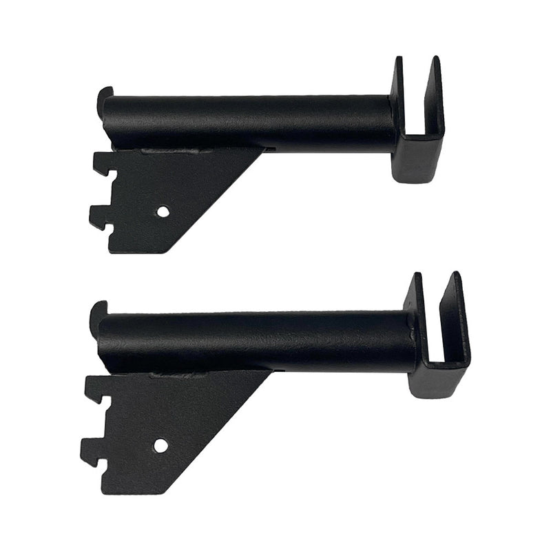 2 Pc 3'' Matte Black Hangrail Bracket Pipe Style Display Fixture Retail Store