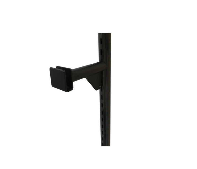 2 Pc 3'' Matte Black Hangrail Bracket Pipe Style Display Fixture Retail Store