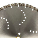 16'' x .125'' x 1''-20mm Aggressive Turbo Notched Diamond Blade Wet Dry Mansory