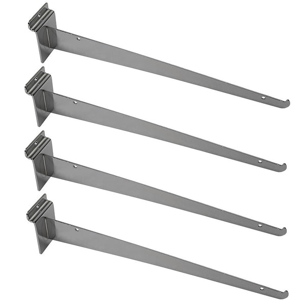 10Pc 14" Chrome Glass Slatwall Shelf Bracket Retail Display Fixture Metal Hanger