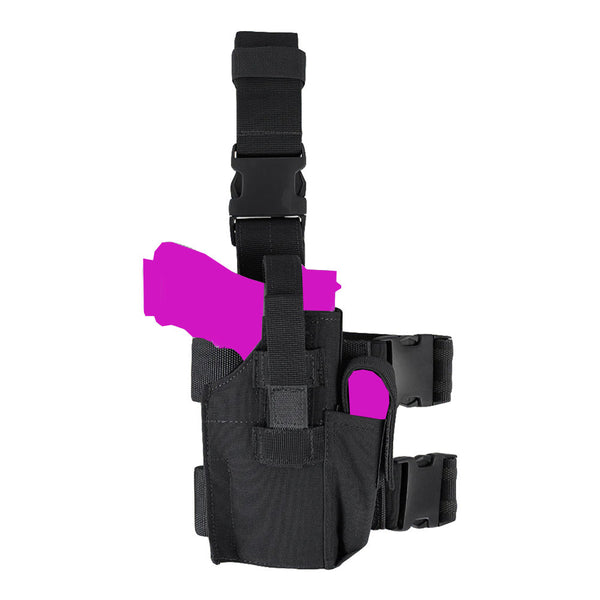 Condor Tactical Drop Leg Holster With Mag Pouch Black