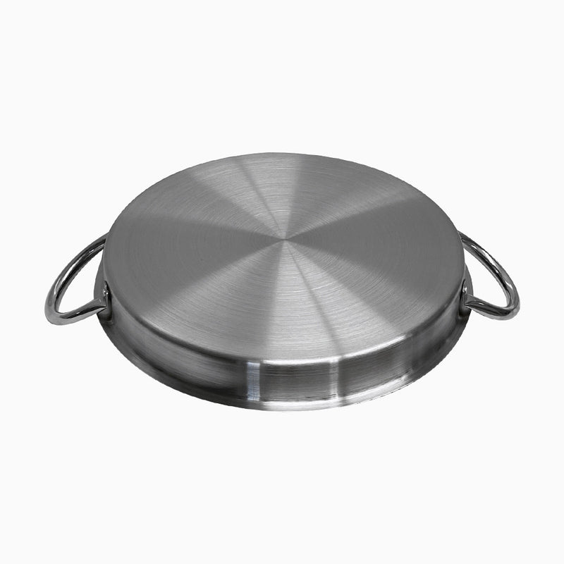 HD 21" Round Stainless Steel Flat Comal Griddle Pan Grill Tray Cook Non-Stick
