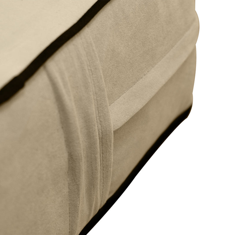 Contrast Pipe 6" Twin Size 75x39x6 Velvet Indoor Daybed Mattress Fitted Sheet |COVER ONLY|-AD304