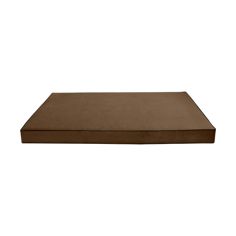 Contrast Pipe 6" Full Size 75x54x6 Velvet Indoor Daybed Mattress Fitted Sheet |COVER ONLY|-AD308