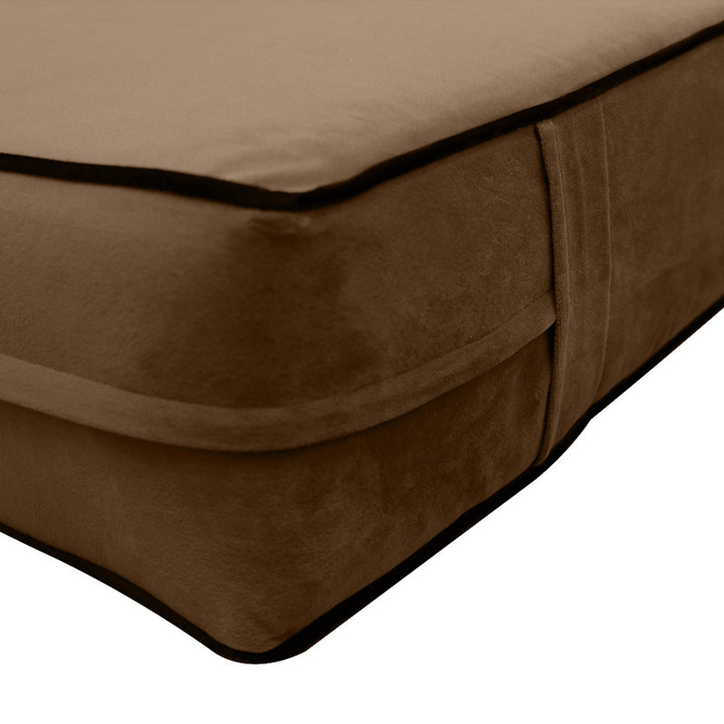 Contrast Pipe 6" Full Size 75x54x6 Velvet Indoor Daybed Mattress Fitted Sheet |COVER ONLY|-AD308