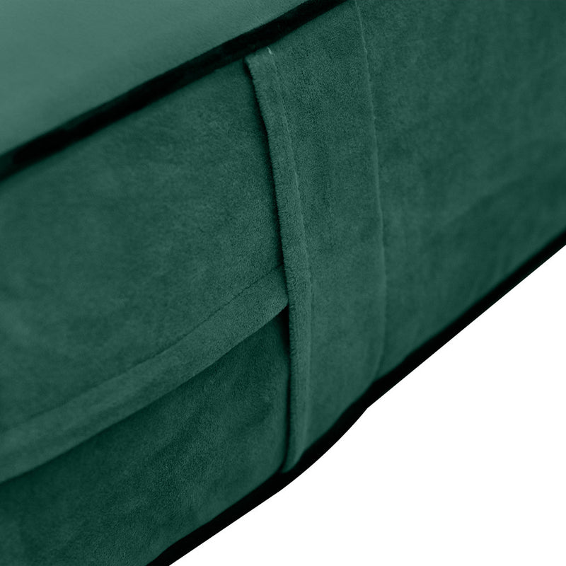 Contrast Pipe 6" Twin Size 75x39x6 Velvet Indoor Daybed Mattress Fitted Sheet |COVER ONLY|-AD317
