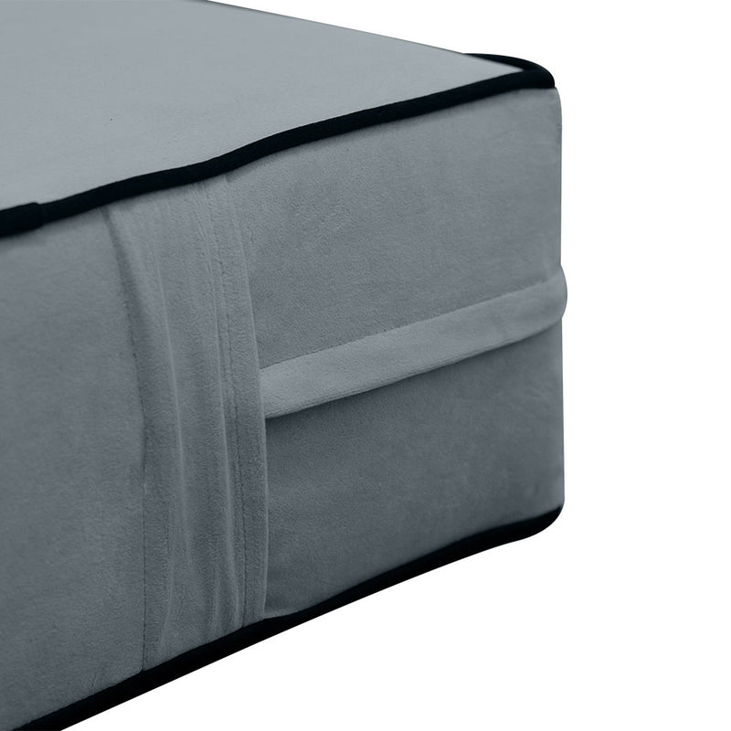 Contrast Pipe 6" Twin Size 75x39x6 Velvet Indoor Daybed Mattress Fitted Sheet |COVER ONLY|-AD347