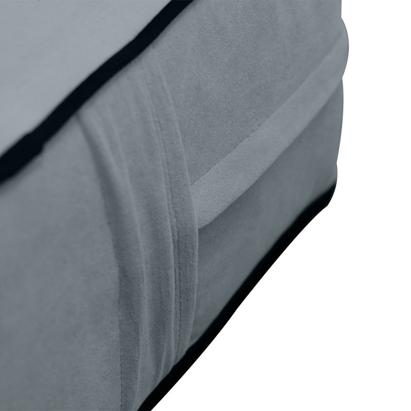 Contrast Pipe 6" Twin Size 75x39x6 Velvet Indoor Daybed Mattress Fitted Sheet |COVER ONLY|-AD347