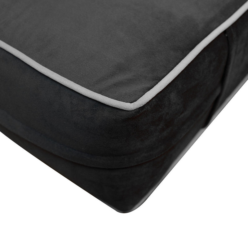 Contrast Pipe 8" TWIN-XL SIZE 80x39x8 Velvet Indoor Daybed Mattress Fitted Sheet |COVER ONLY|-AD350