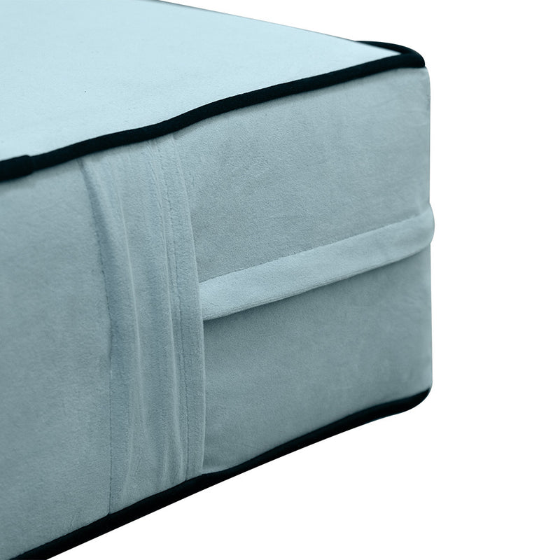 Contrast Pipe 8" TWIN-XL SIZE 80x39x8 Velvet Indoor Daybed Mattress Fitted Sheet |COVER ONLY|-AD355