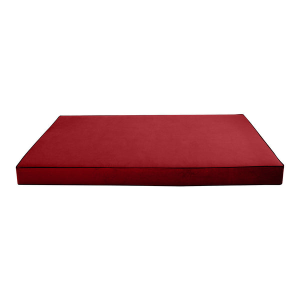 Contrast Pipe 6" Full Size 75x54x6 Velvet Indoor Daybed Mattress Fitted Sheet |COVER ONLY|-AD369