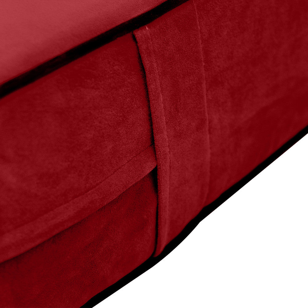 Contrast Pipe 6" Full Size 75x54x6 Velvet Indoor Daybed Mattress Fitted Sheet |COVER ONLY|-AD369